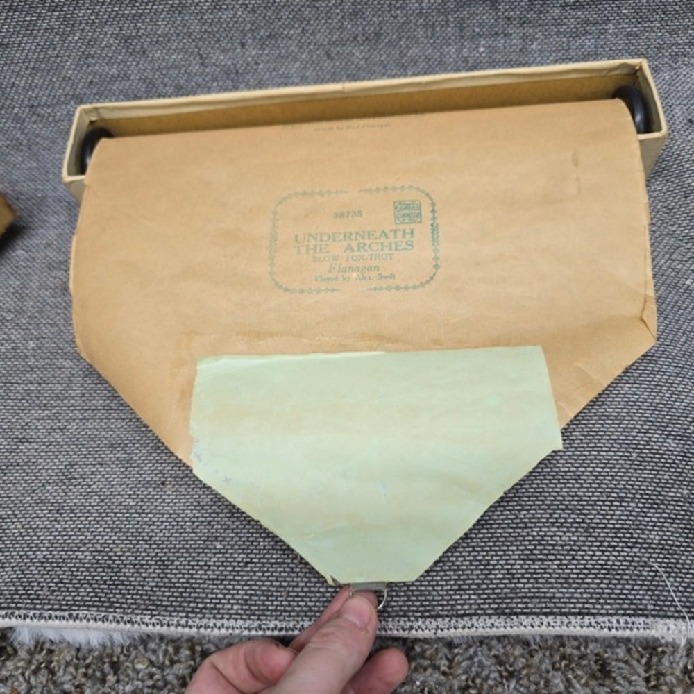 Meloto‎ Player Piano Song Roll Underneath the Arches 38735 Tan Vintage England